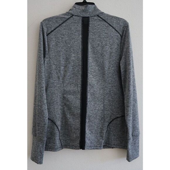 Michael Kors Women's Sz L Gray Heather Active Mesh-Panel Full-Zip Jacket - Picture 2 of 10